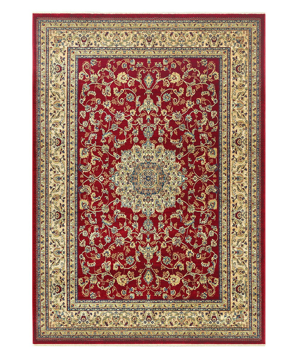 Tappeto KAZAKH 2154 rosso e beige cm.120x180 stile orientale persiano alta qualità con effetto lucente