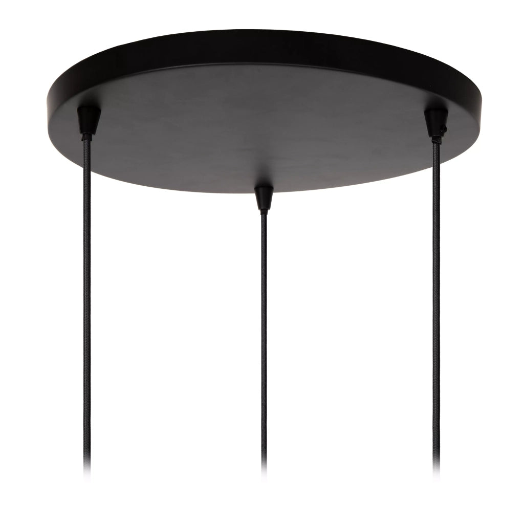Lampadario Singala Lucide 3 luci vetro bianco ottone