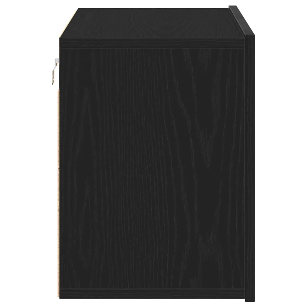 Mobile TV Rovere Nero 80x30x41 cm in Legno Massello 862196