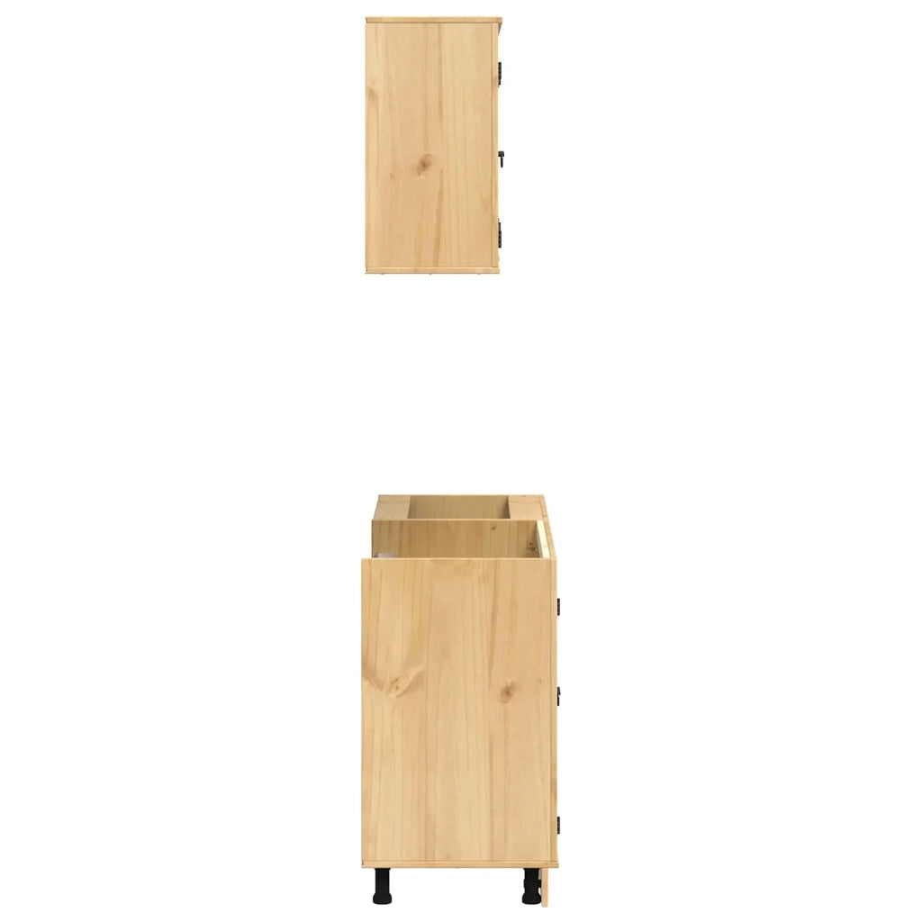 Armadietto con porta SKI 4 pcs Marrone Miele Pino massello 3392645