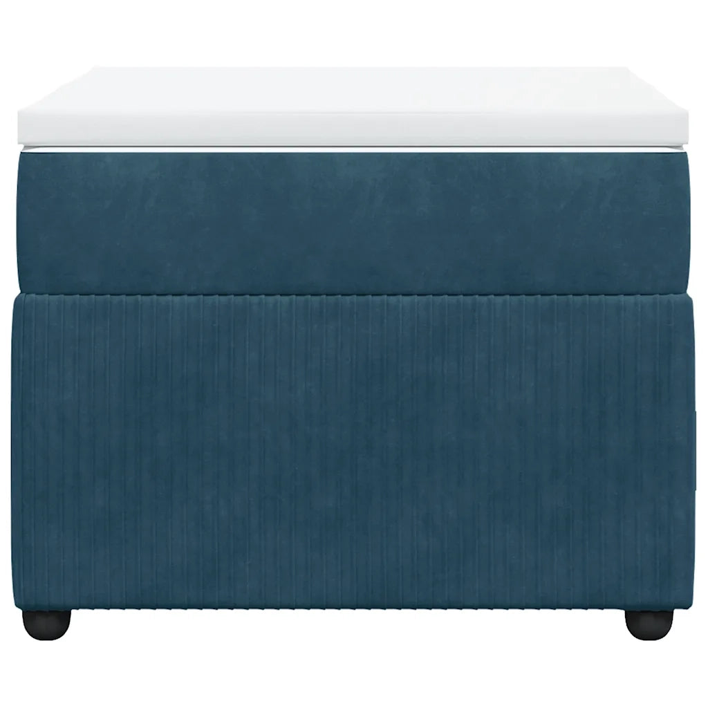 Giroletto a Molle con Materasso Blu Scuro 90x200 cm in Velluto 3285618