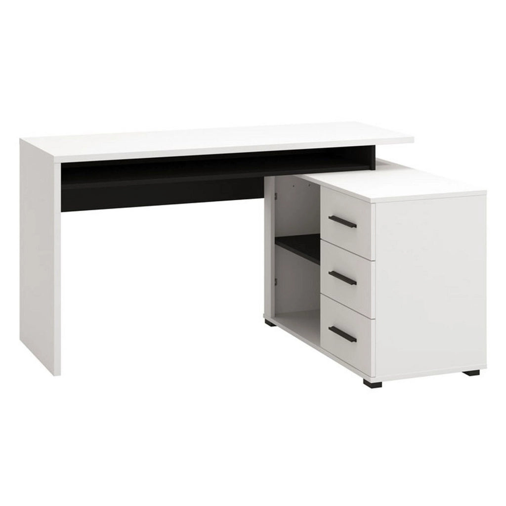 Sapri, Scrivania Angolare, 137.5x101.5x75h cm Bianco Opaco