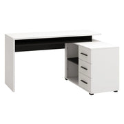 Sapri, Scrivania Angolare, 137.5x101.5x75h cm Bianco Opaco