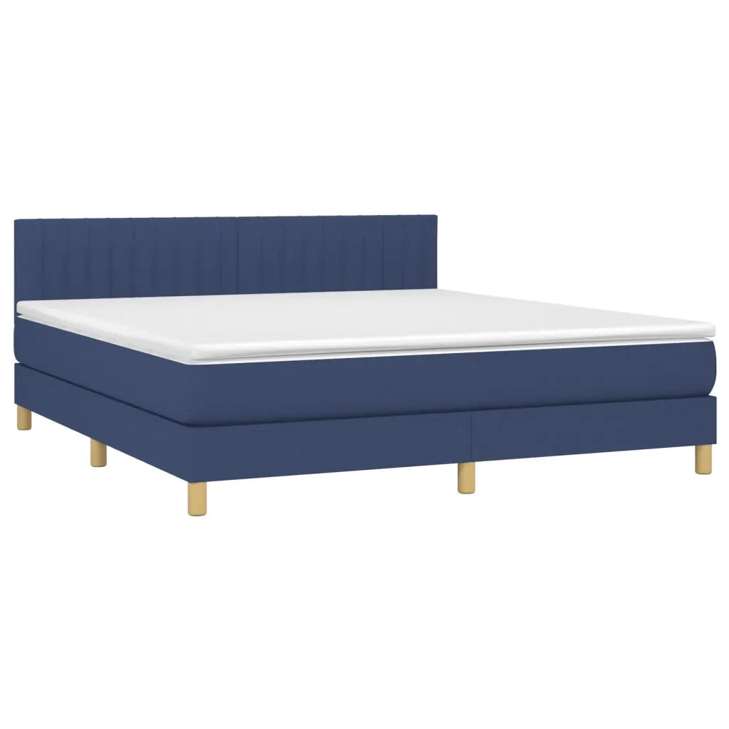 Letto a Molle con Materasso e LED Blu 180x200 cm in Tessuto 3133899
