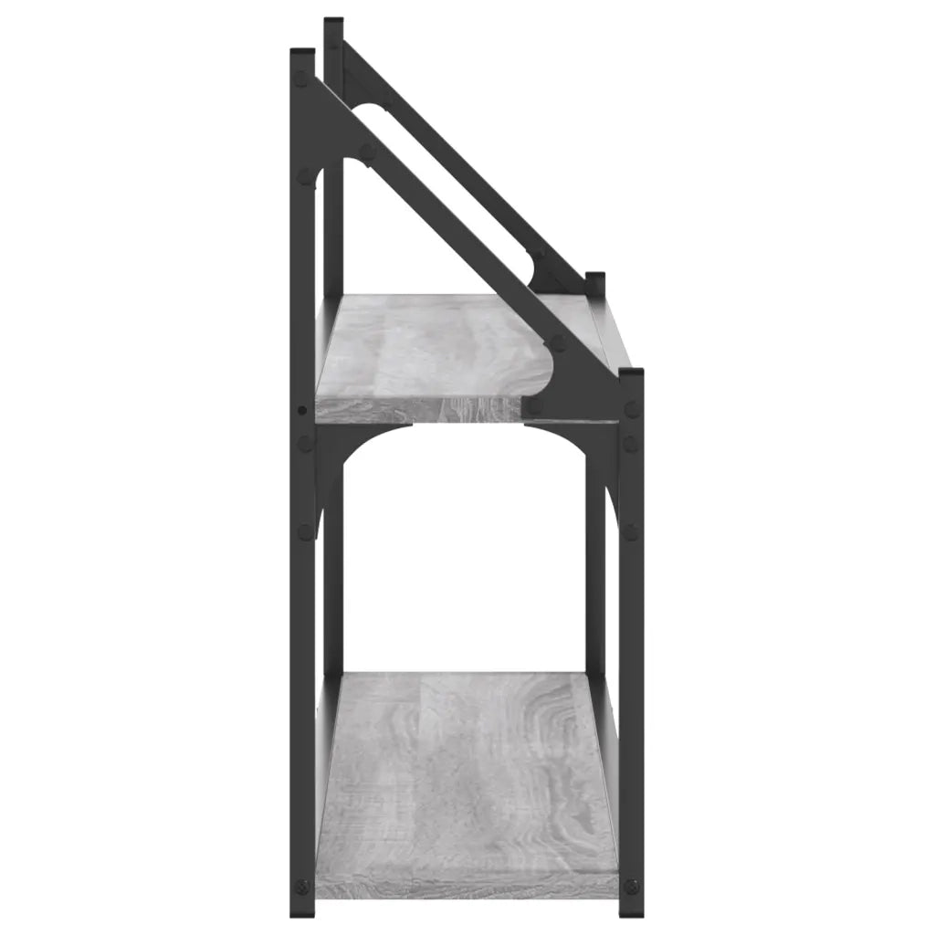 Scaffale Parete | Ripiano a parete | Mensola a parete 2 Ripiani Grigio Sonoma 80x21x51 cm Multistrato