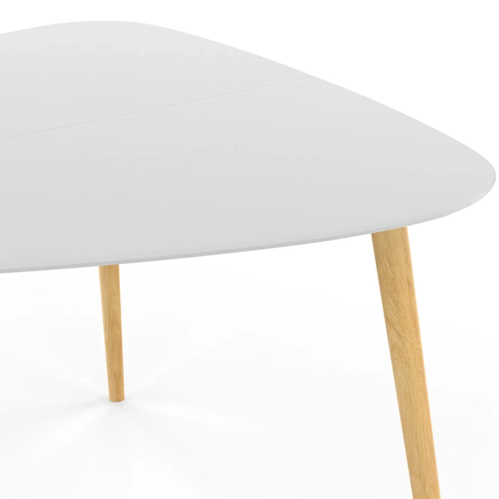 IDMarket - Tavolo da pranzo GAIA 4 persone piano bianco gambe in legno 110 cm