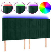 Testiera | Testata a LED Verde Scuro 163x16x118/128 cm in Velluto