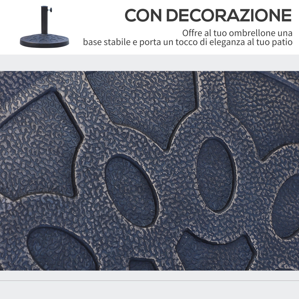 Base per Ombrellone Rotondo per Pali da ?38 e ?48 mm, in Resina e Acciaio, ?45 cm, Bronzo