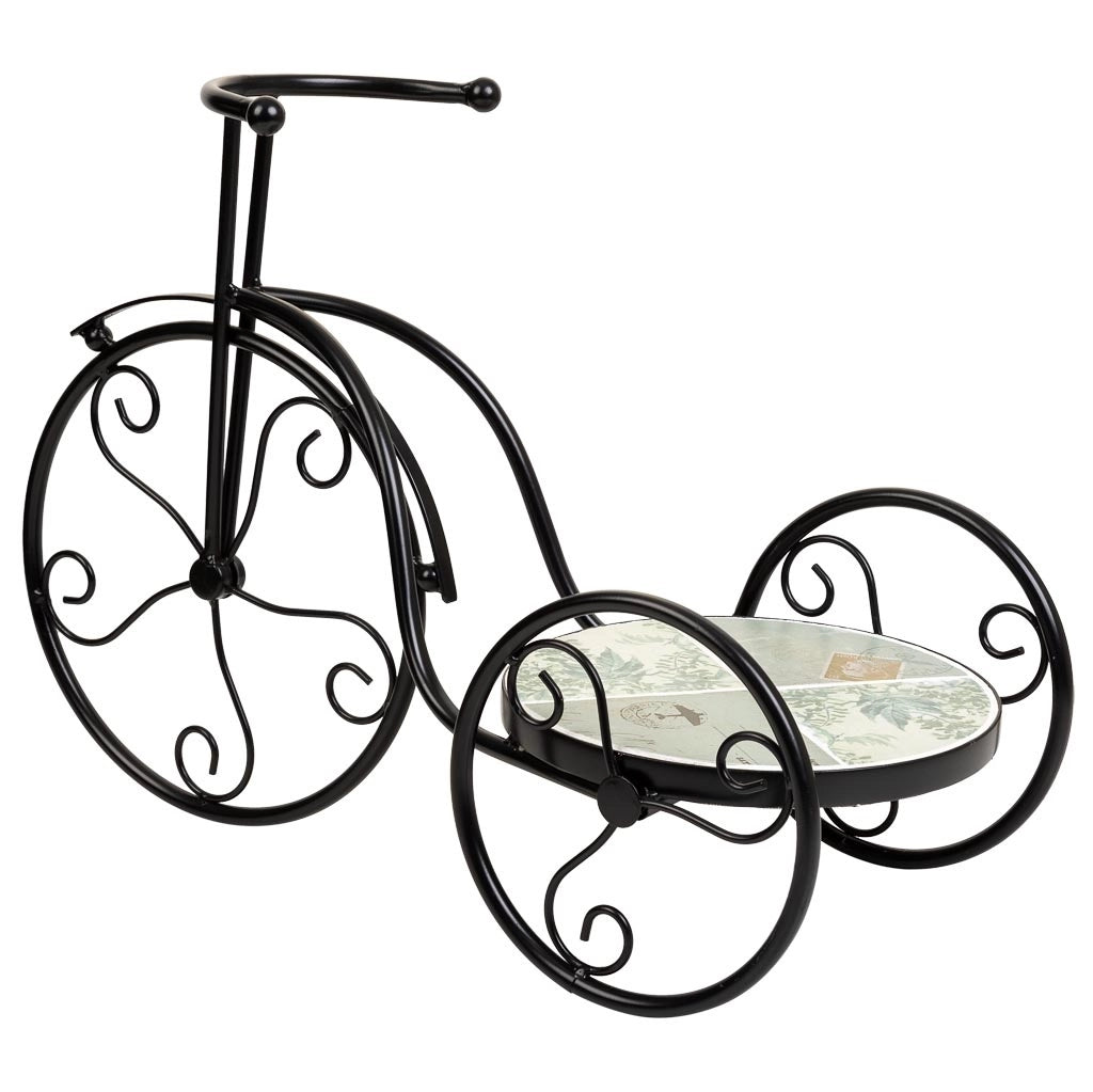 Supporto bici in mosaico Verde chiaro e ferro battuto 53x23,5x36h