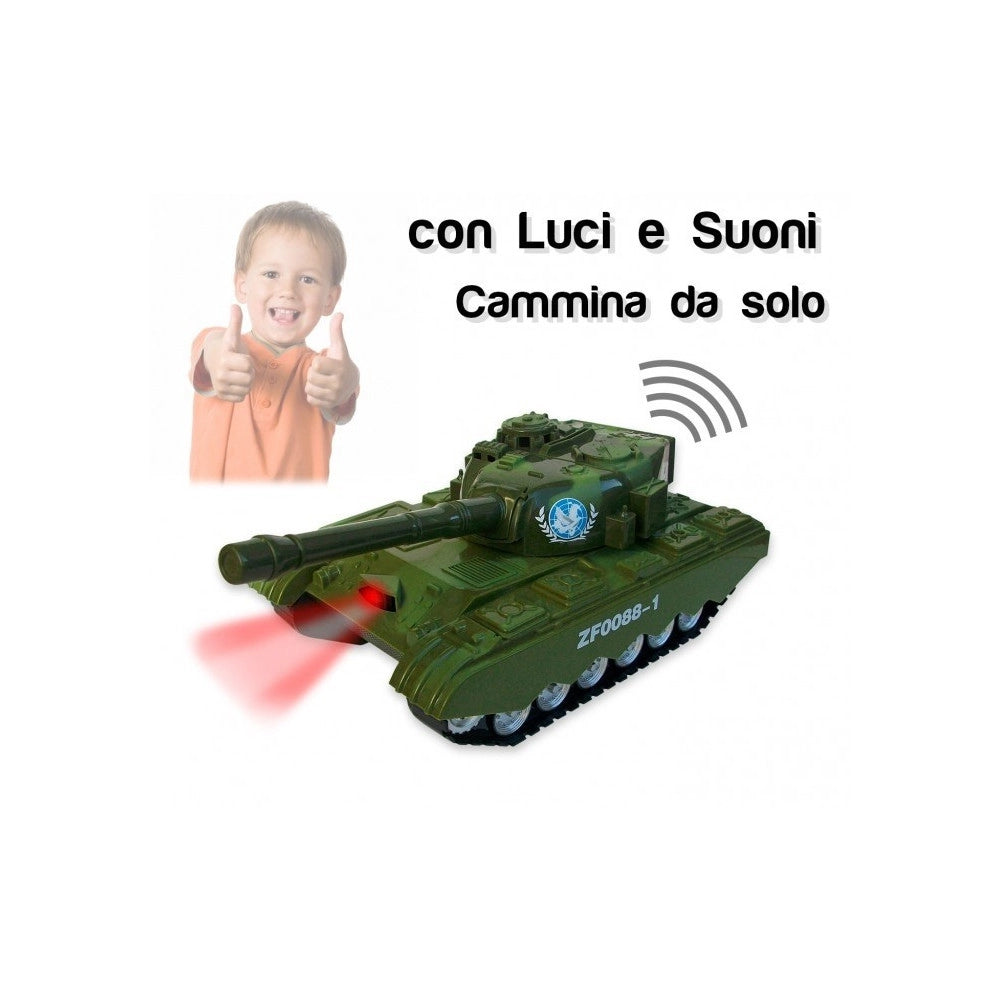 Trade Shop - Carro Armato Militare Con Luci E Suoni Realistici Prendi La Mira Punta E Spara -