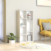 Libreria-Scaffale per Libri-Mobile di Stoccaggio Bianca 50x25x106 cm in Legno Multistrato