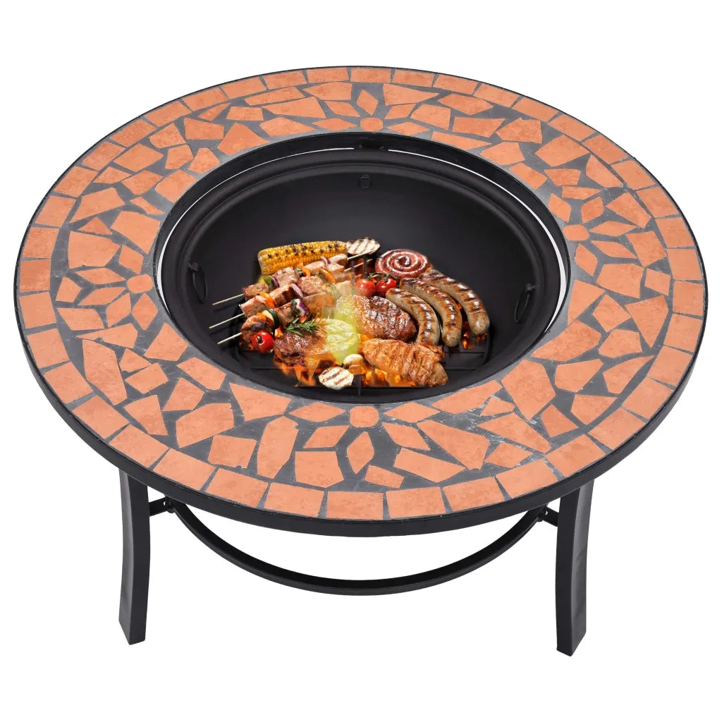 Braciere a Mosaico Terracotta 68 cm in Ceramica CFW8053593
