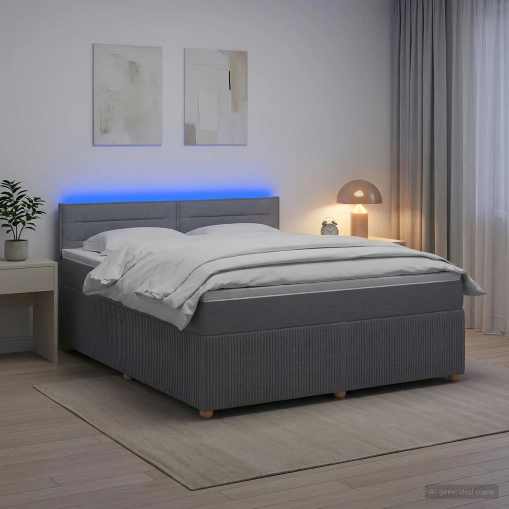 Letto box spring con materasso Grigio Chiaro 140 x 190 cm 3452918