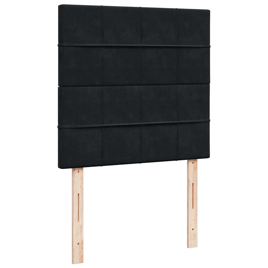 Giroletto a Molle con Materasso Nero 80x200 cm in Velluto 3294492