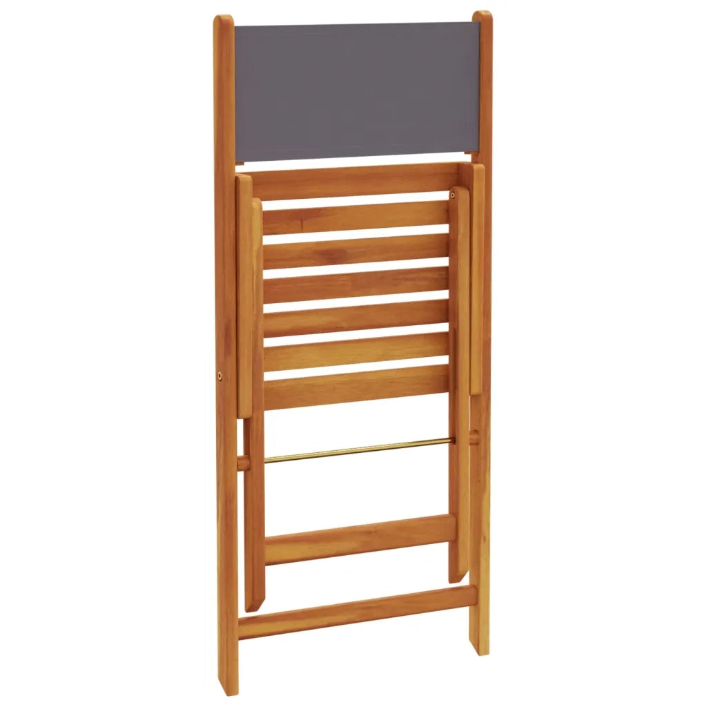 Set Pranzo da Giardino 5pz Antracite Tessuto e Legno Massello
