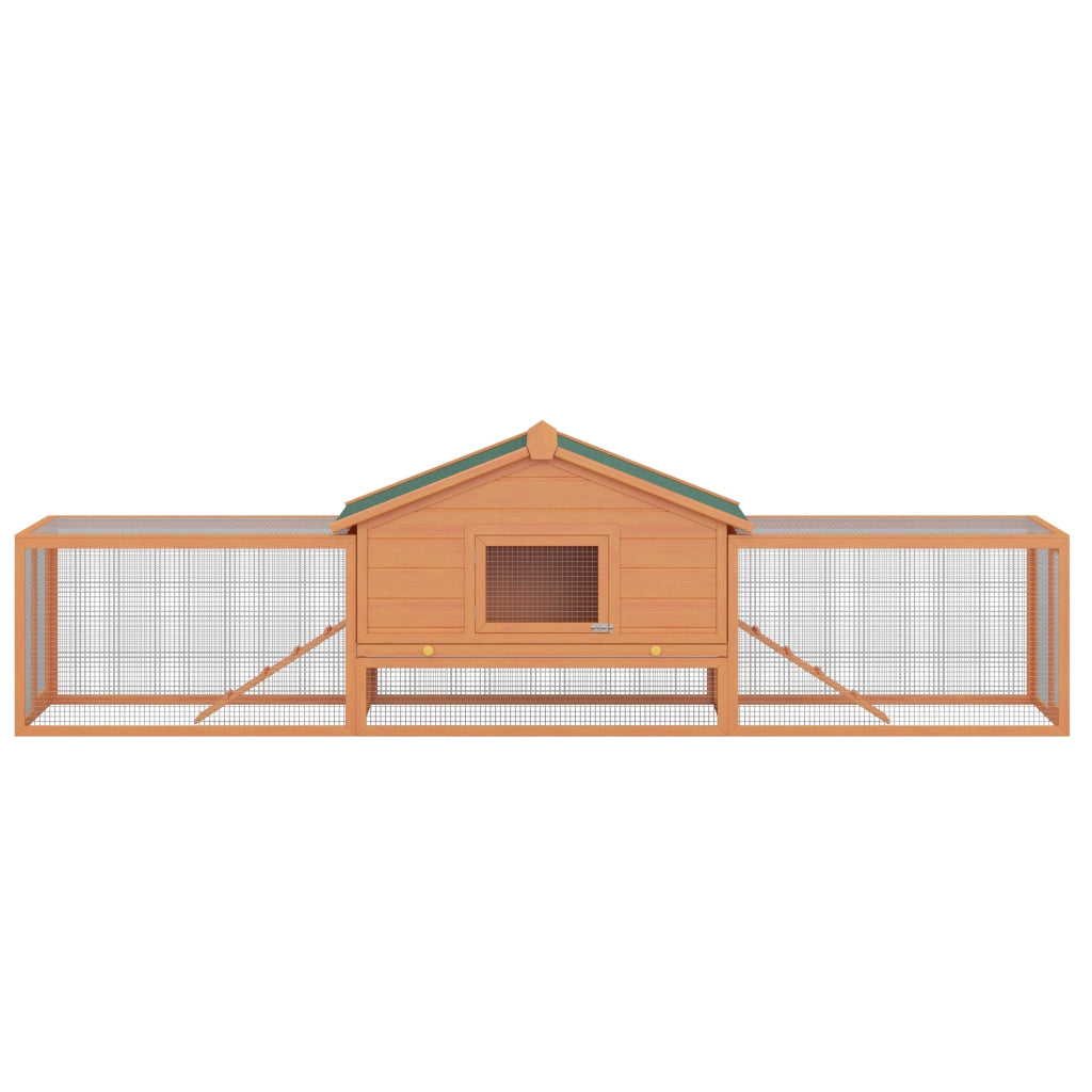 Gabbia per Animali Piccoli con 2 Recinti e 2 Rampe ¨C Xylo ¨C 309x79x86 cm Verde Naturale