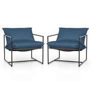 Set di 2 sedie da giardino ergonomiche 71 x 71 x 61 cm con comodi cuscini stile moderno metallo nero 20_0020004
