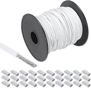 Cavo di alimentazione in vinile geocordato da 100 metri - Acciaio inossidabile 304 - 1,5 mm - Bianco - 30 bobine in alluminio