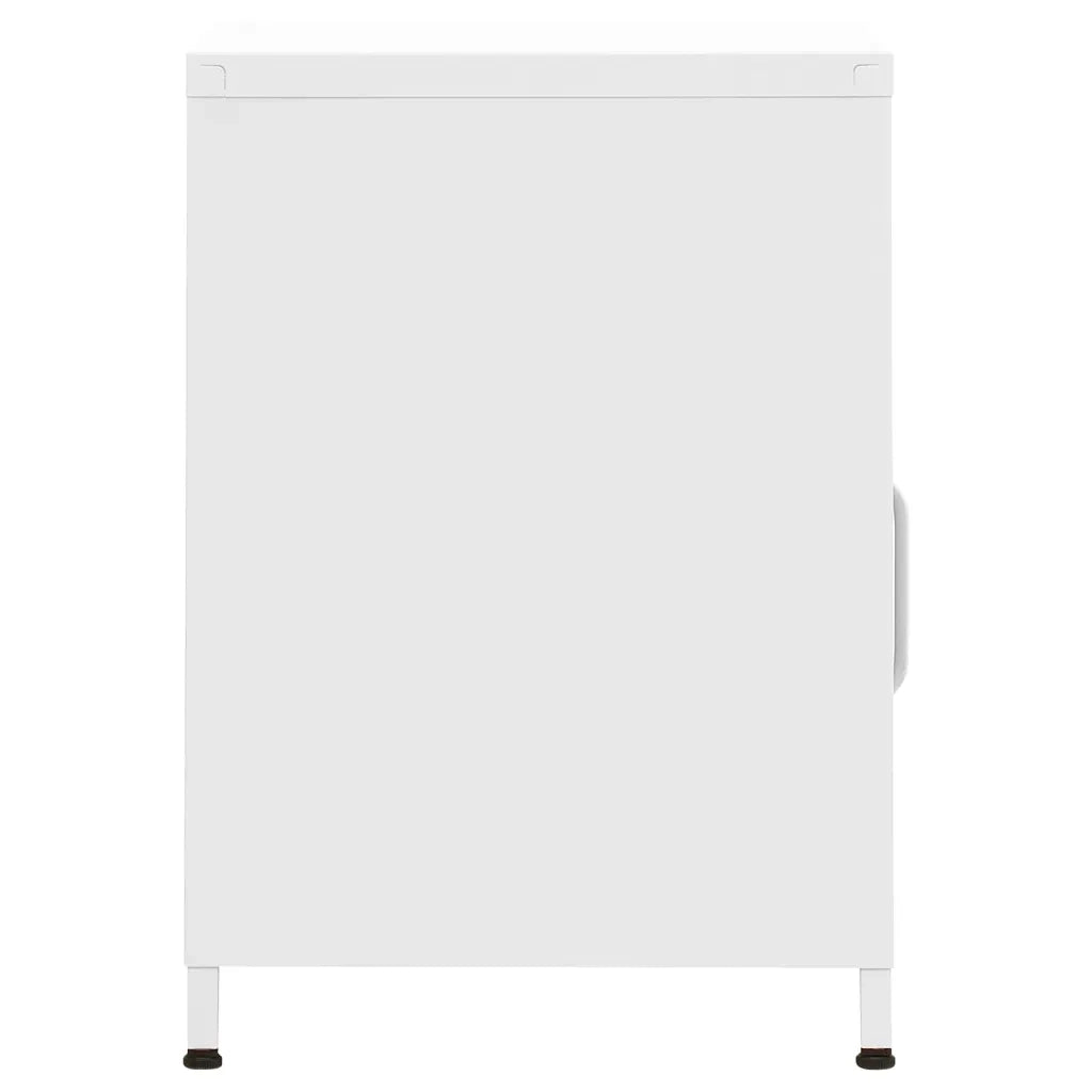 Comodino Bianco 35x35x51 cm in Acciaio 336224