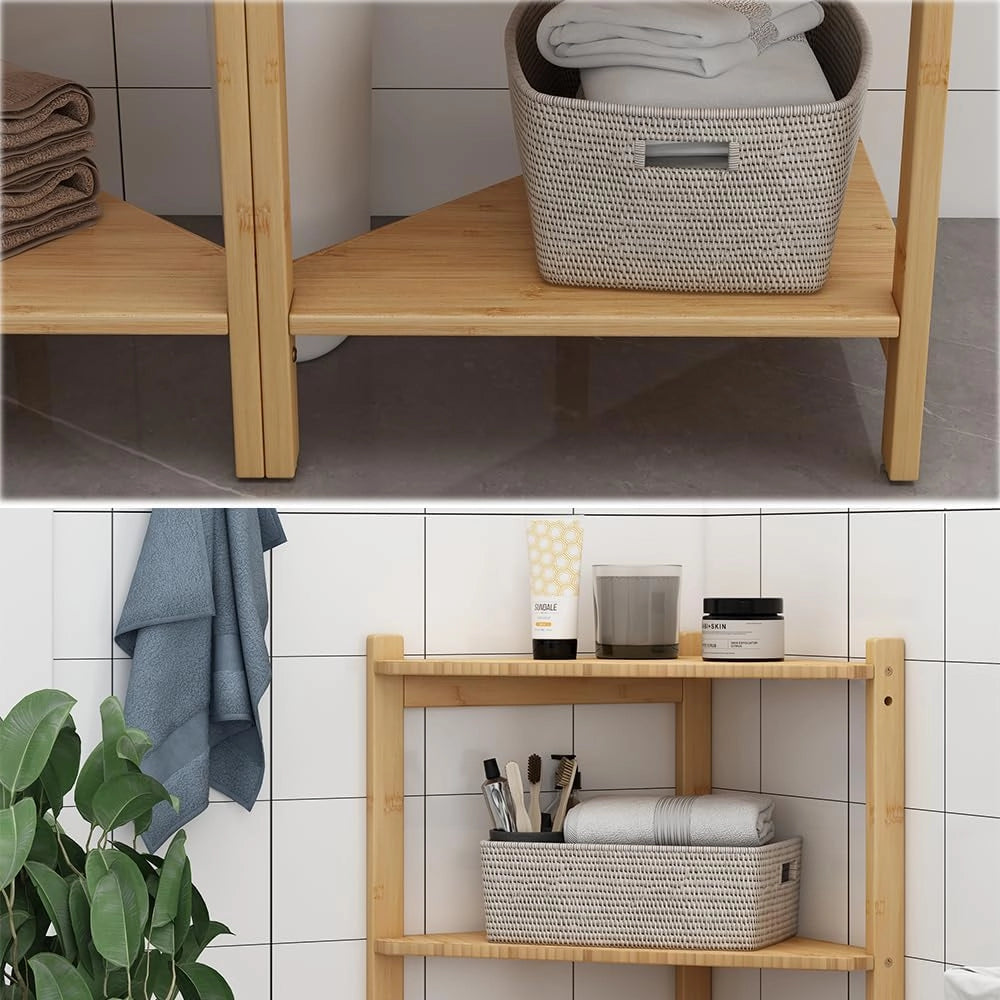Mobiletto per lavabo Zeno, Bambù, 68 x 60.5 cm Set di 2, per la conservazione di accessori da bagno sotto il lavandino