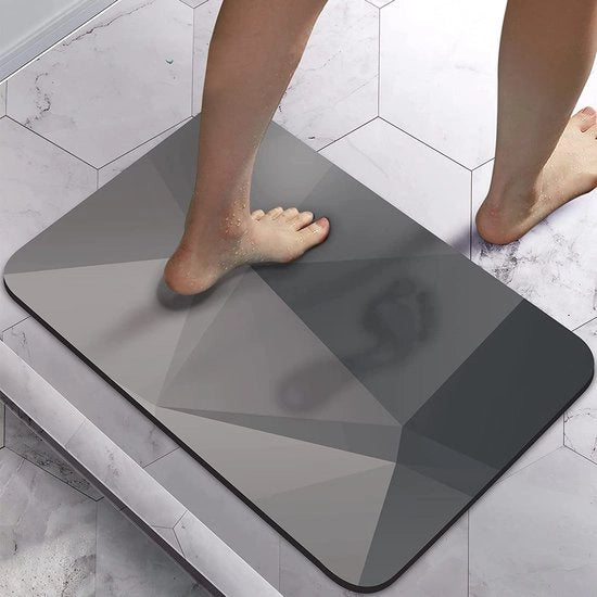Pavimento antiscivolo per bagno, assorbente, 40 x 60 cm, pavimento per bagno rapido assorbente per uso domestico, assorbente, lavabile, pavimento per bagno, assorbente all'acqua (grigio, moderno)