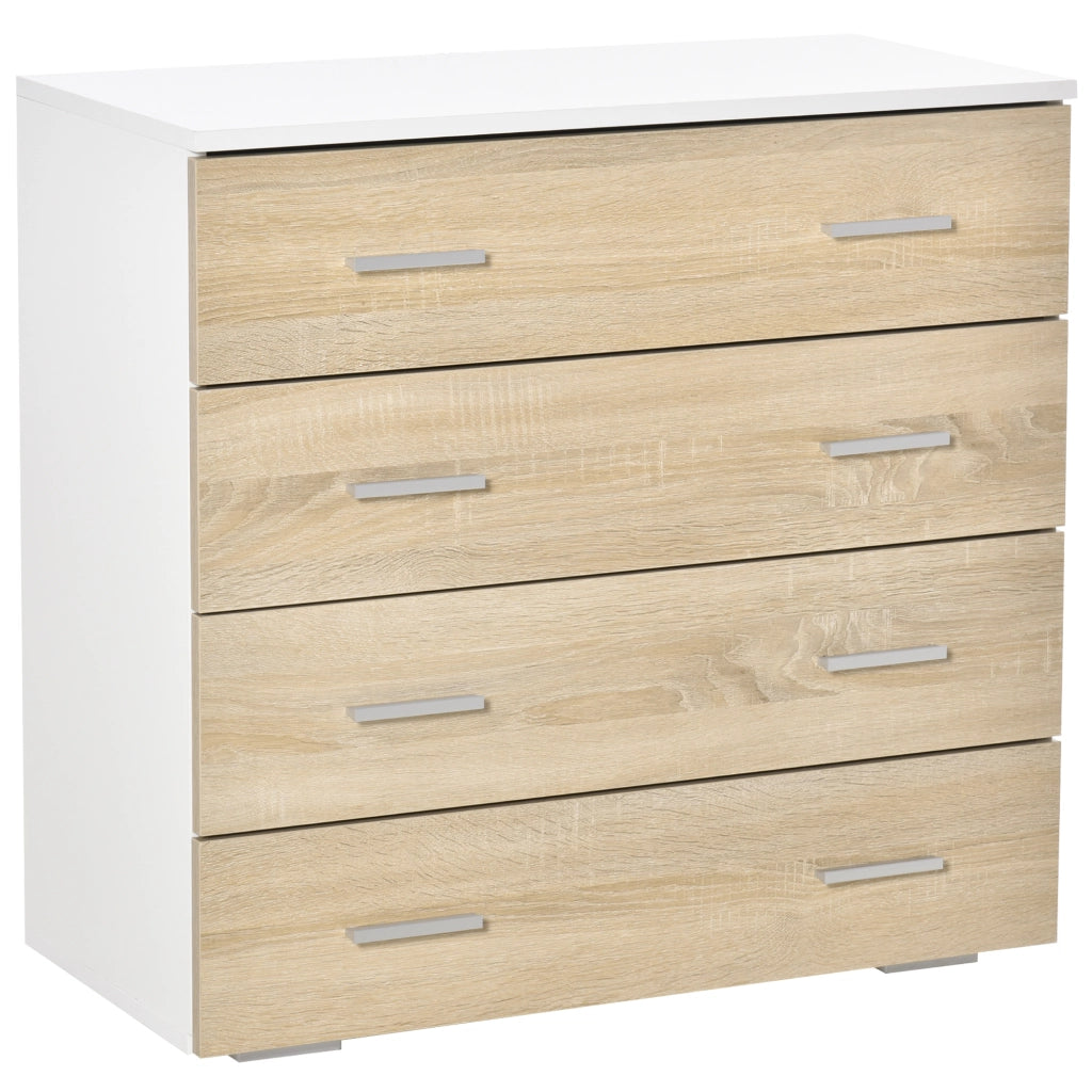 Cassettiera 4 Cassetti Moderna ¨C Zephmum ¨C Bianco Legno 76x35x72 cm