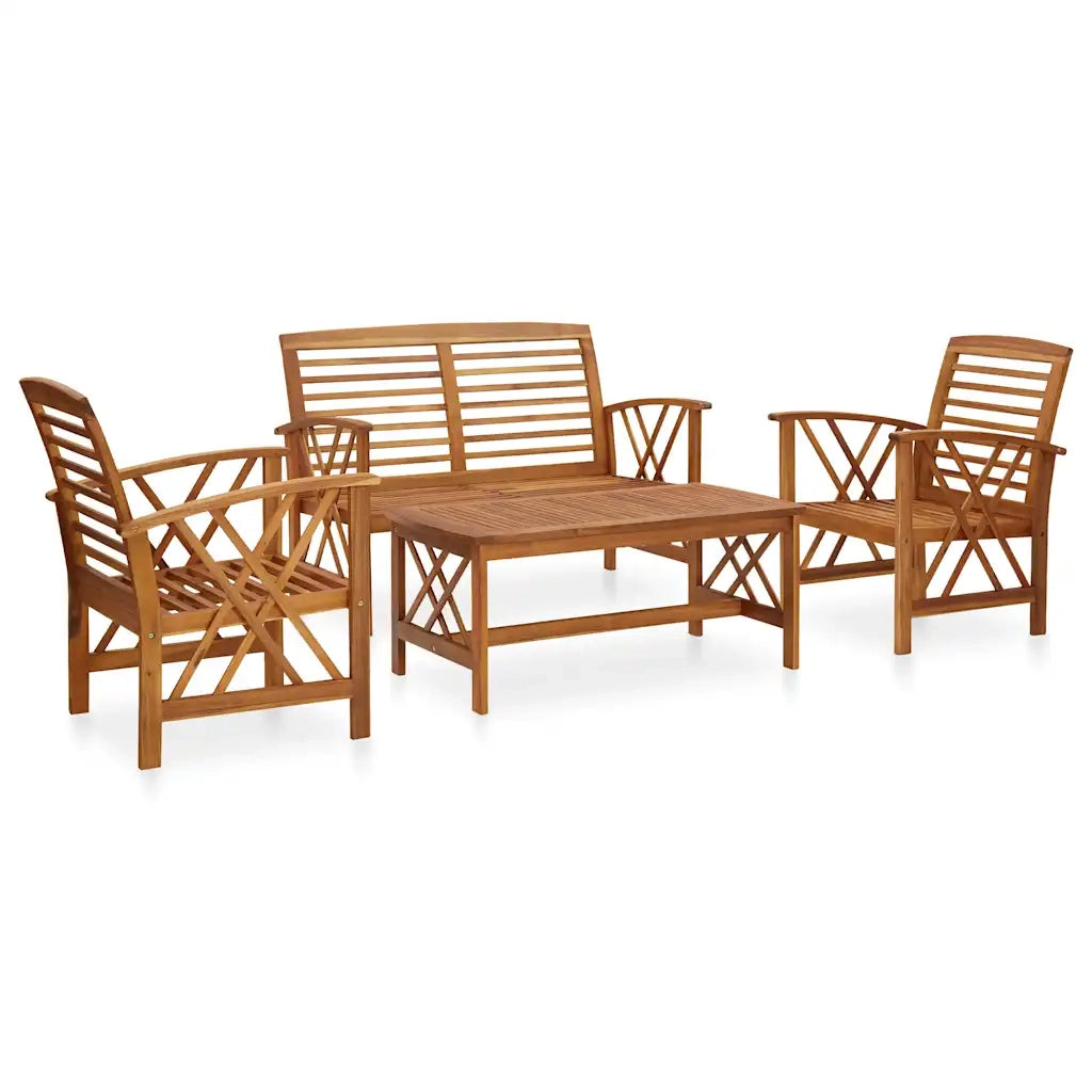 Set Divani da Giardino 4 pz in Legno Massello di Acacia 3057983