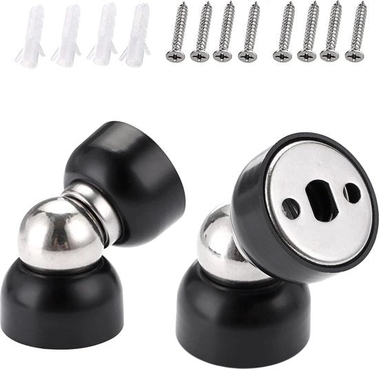 Mini sostegni magnetici in acciaio inossidabile - set da 2 - fissaggio alla parete - nero
