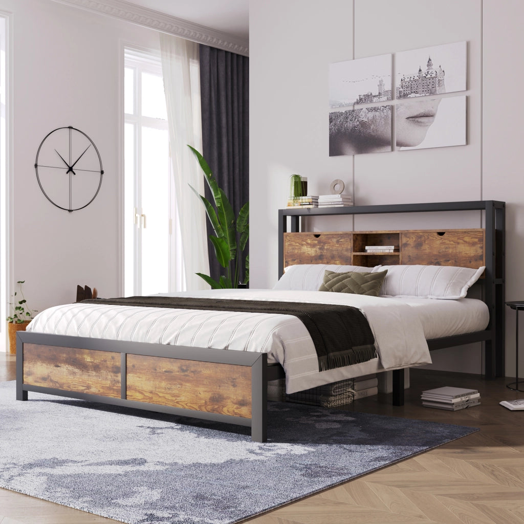 Letto Contenitore Letto Singolo con USB; Tipo C e LED; 90 x 200 cm; senza Materasso; Cotone Grigio