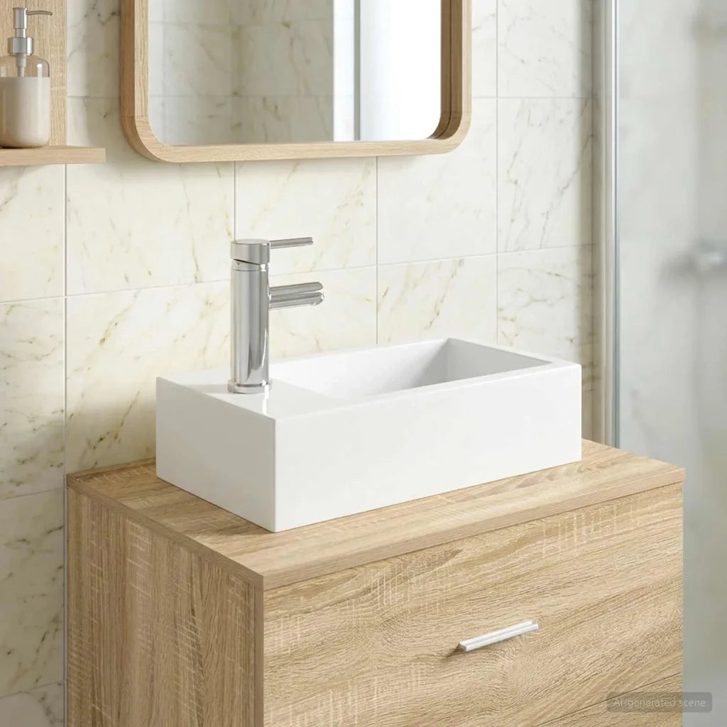 Lavabo da bagno Cromato 45,5 x 25,5 x 13 cm Metallo 890224