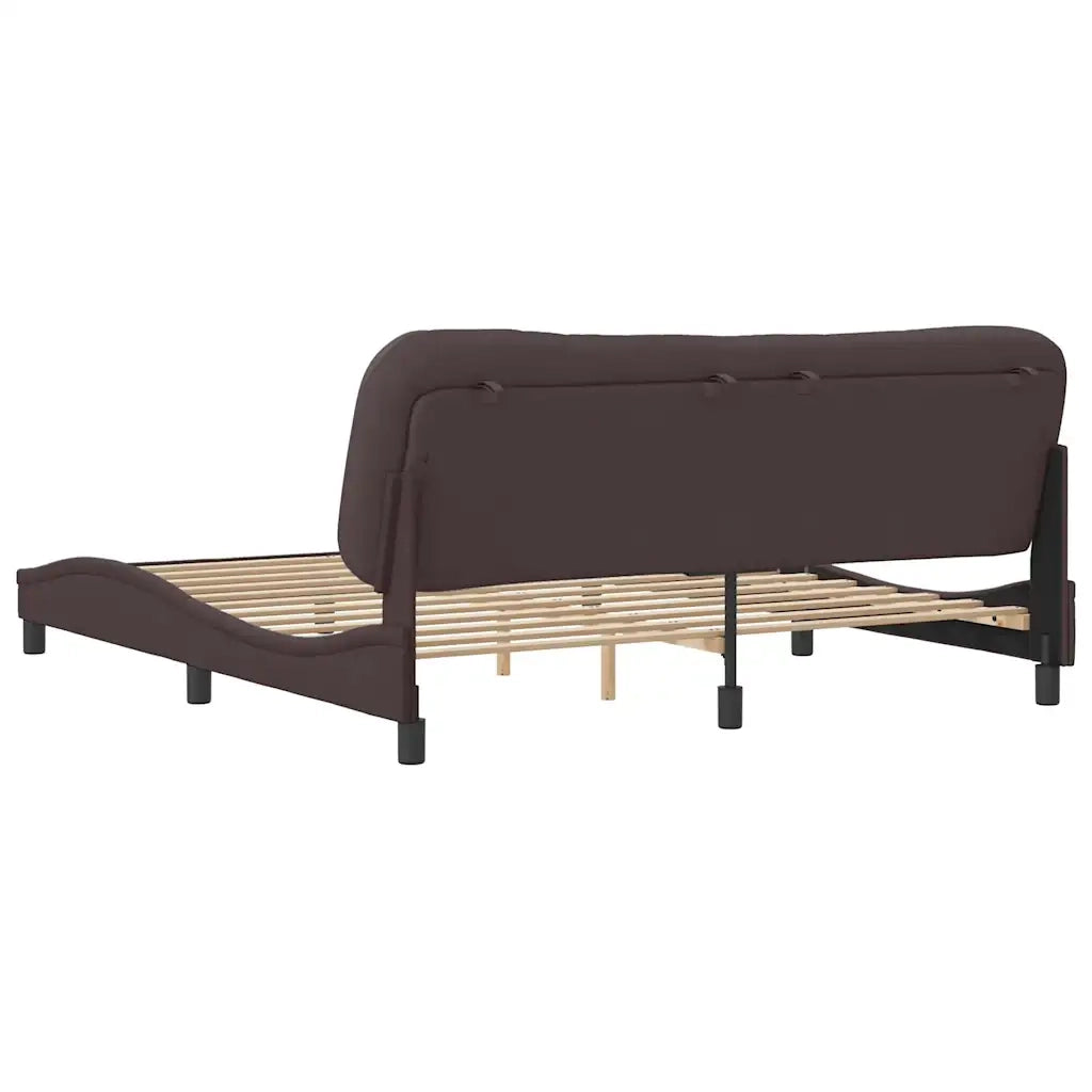vidaXL Giroletto senza Materasso Marrone Scuro 180x200 cm Tessuto