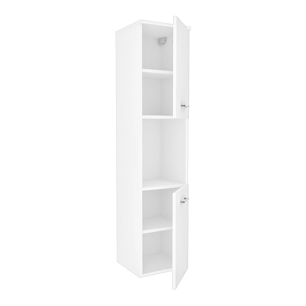 Mobile a Colonna Krildihana da Parete Pensile da Bagno 131 x 30 x 30 cm - Bianco [en.casa]