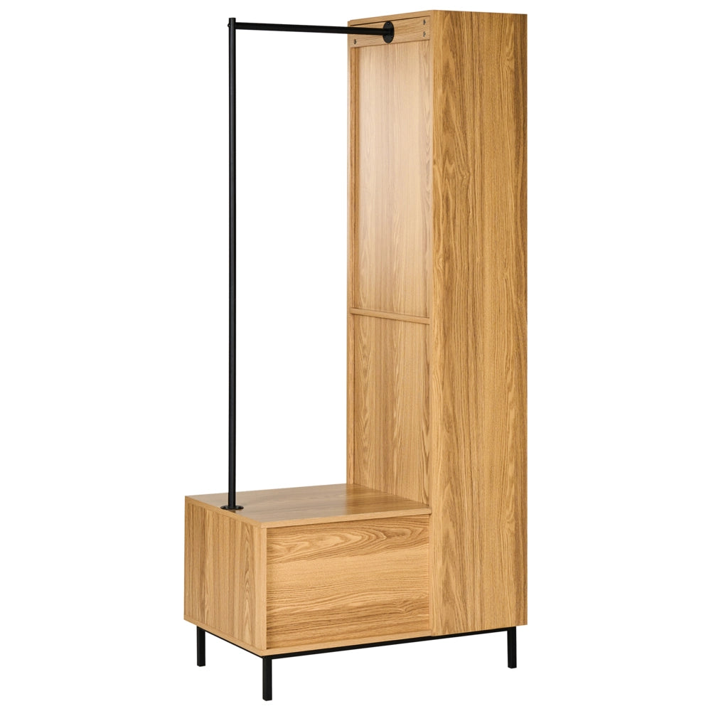 Armadio aperto 9 ripiani MDF Scaffale aperto per vestiti Marrone chiaro stile moderno
