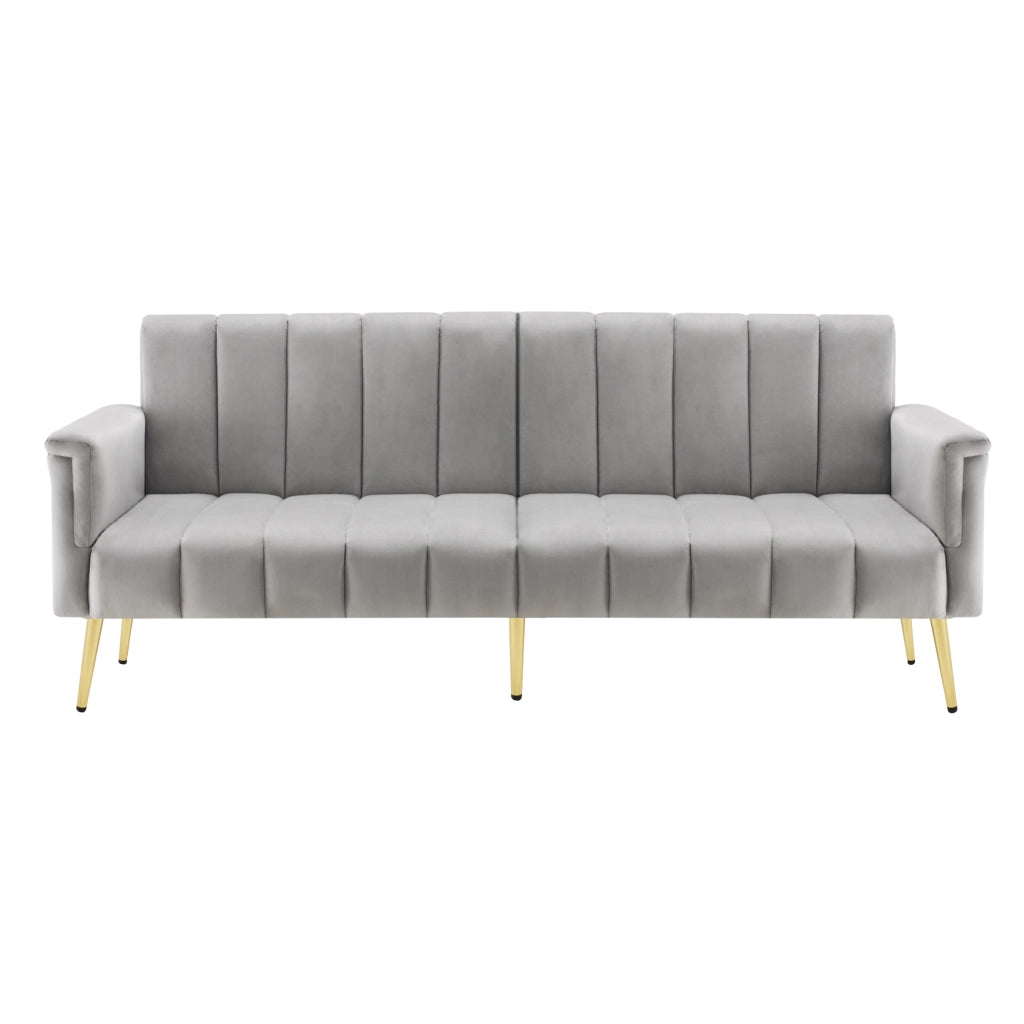 Divano letto moderno pieghevole - Zephmum- Pelle scamosciata, gambe di supporto
