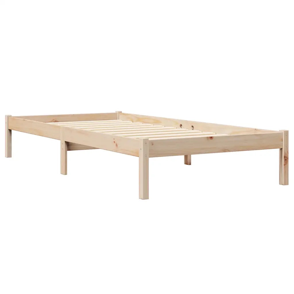Giroletto con Libreria senza Materasso-Struttura Letto con contenitore 75x190 cm in Legno Pino 280405