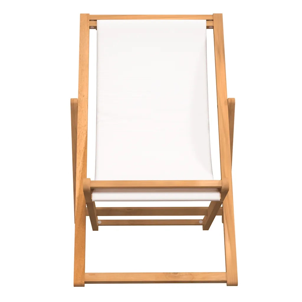 Sedia a Sdraio in Legno di Teak 56x105x96 cm Crema 43802