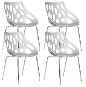 Set 4 Sedie Attesa da Ufficio in Polipropilene Tosini Orlando Bianche