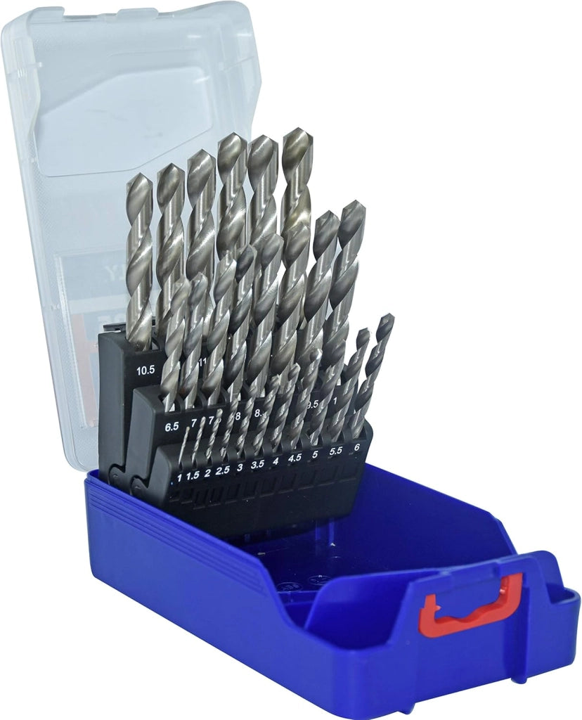 11452070017 - Set di 25 punte in metallo HSS, diametro da 1 a 13 mm per 0,5 mm