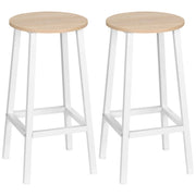 SET 2 SGABELLI DA CUCINA IN TRUCIOLATO CON POGGIAPIEDI 32.5X32.5X65 CM
