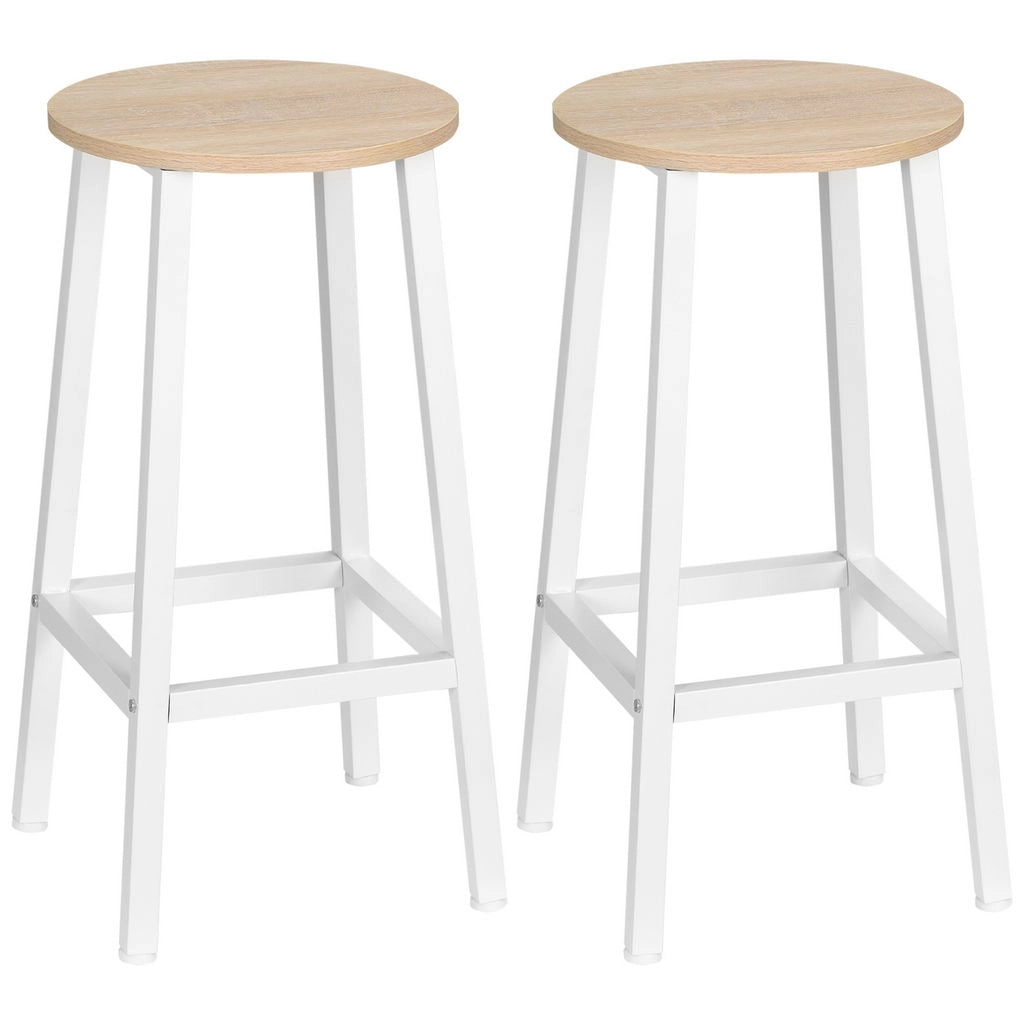 SET 2 SGABELLI DA CUCINA IN TRUCIOLATO CON POGGIAPIEDI 32.5X32.5X65 CM