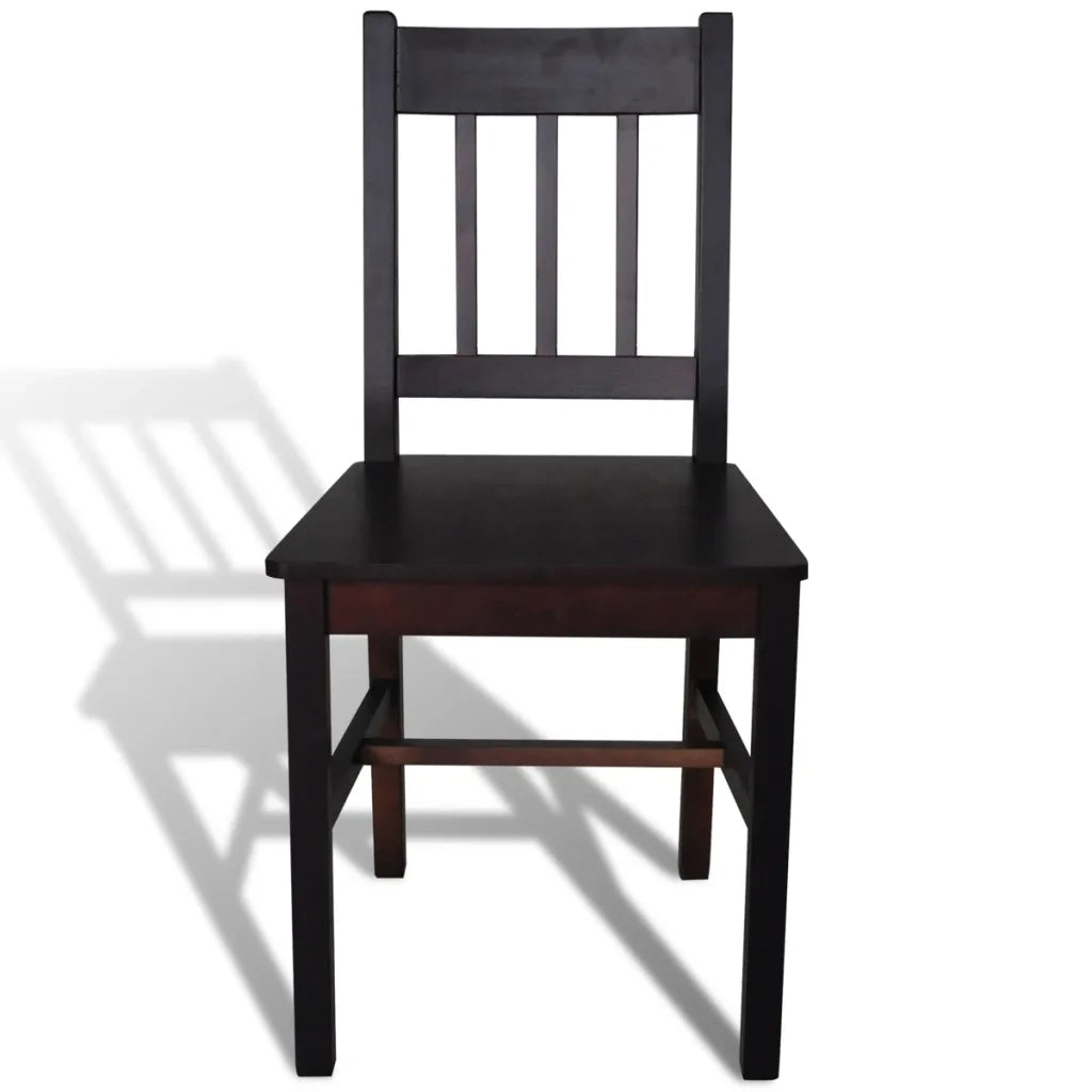 Sedie da Pranzo 6 pz | Sedie da cucina Marrone Scuro in Legno di Pino