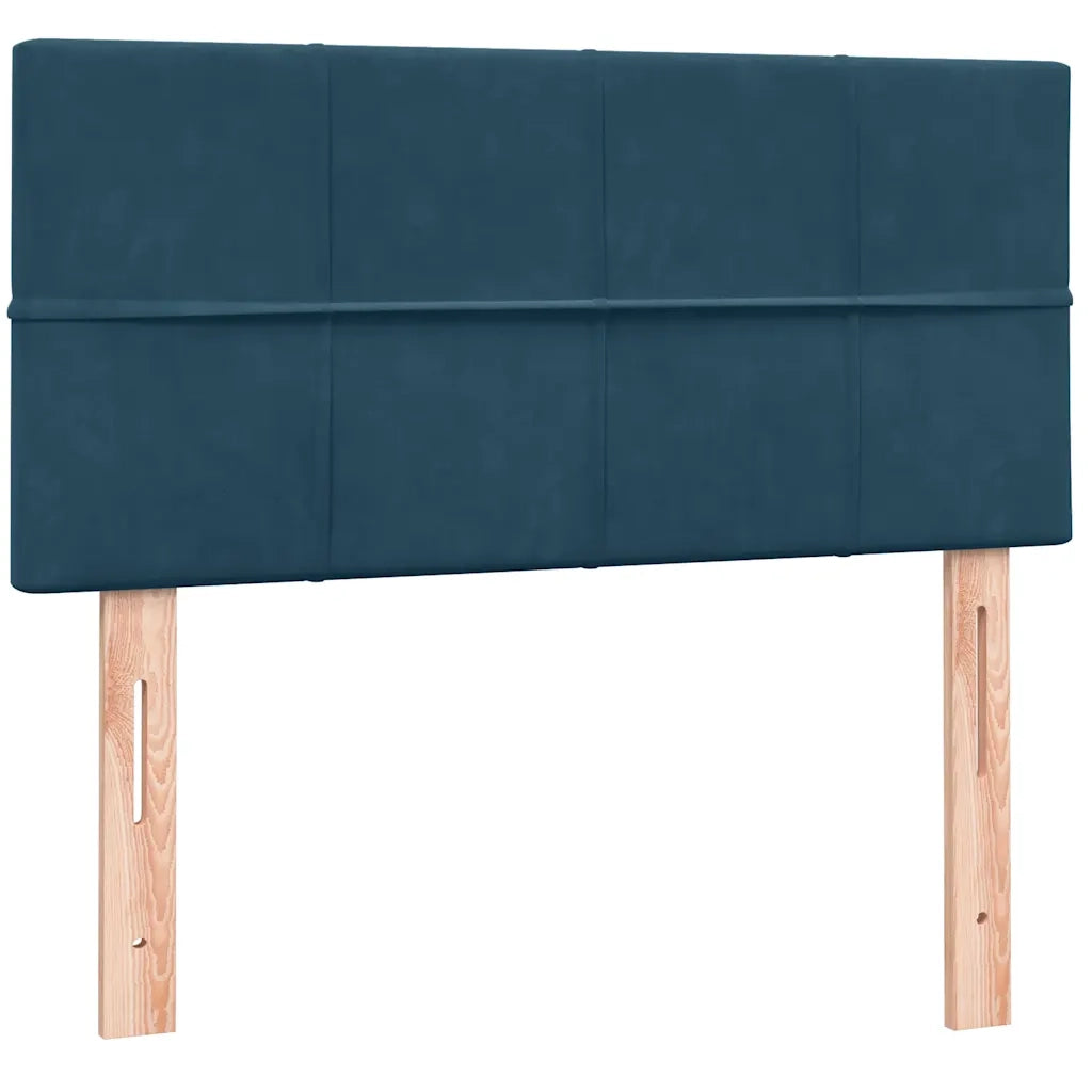 Giroletto a Molle con Materasso Blu Scuro 80x220 cm Velluto