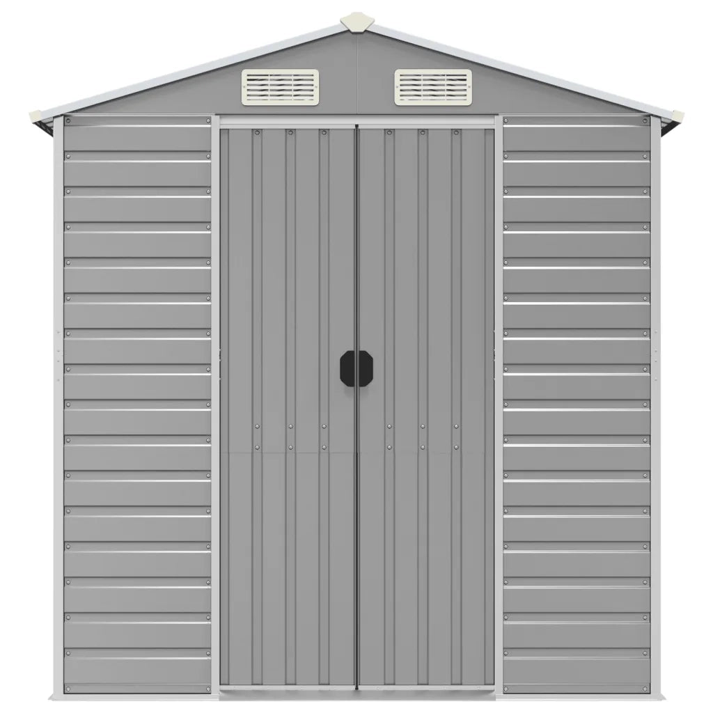 Casetta da giardino grigio chiaro 191x895x198 cm in acciaio zincato 3188251