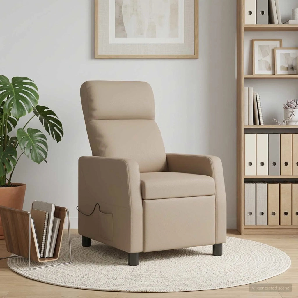 Divano Sedia-Poltrona Massaggiante Cappuccino Similpelle 987770