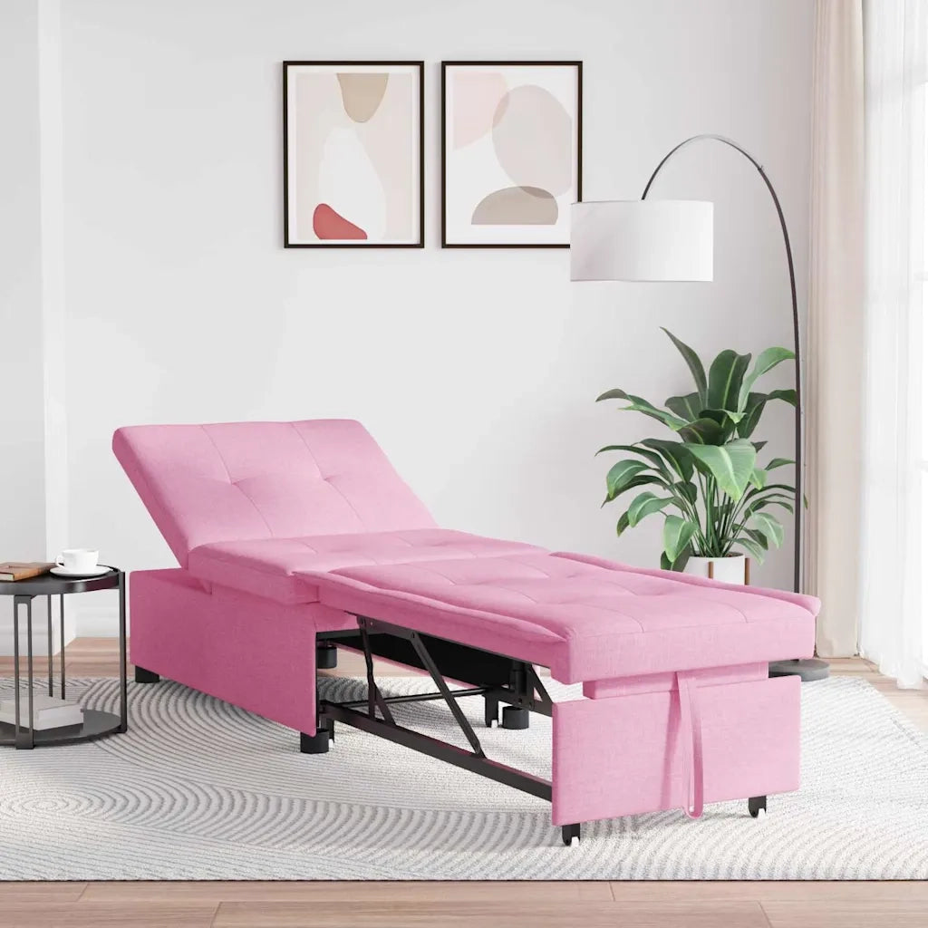 vidaXL Divano letto Rosa 194 x 67 x 37 cm Tessuto