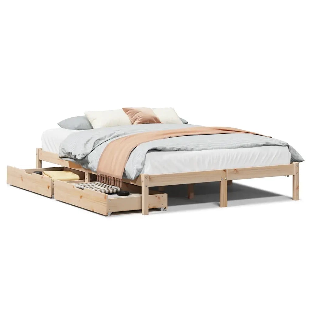 Letto senza Materasso 120x200 cm in Legno Massello di Pino