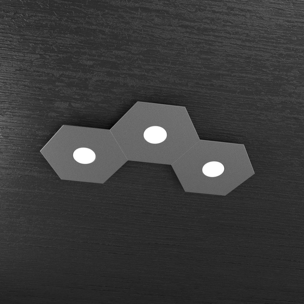 HEXAGON APPLIQUE-PLAFONIERA 3 LUCI GRIGIO ANTRACITE 1142-3L-GA