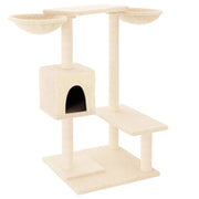 Tiragraffi per gatti torre per arrampicata giocattolo piattaforma per arrampicata con tiragraffi 82 cm crema 02_0022448