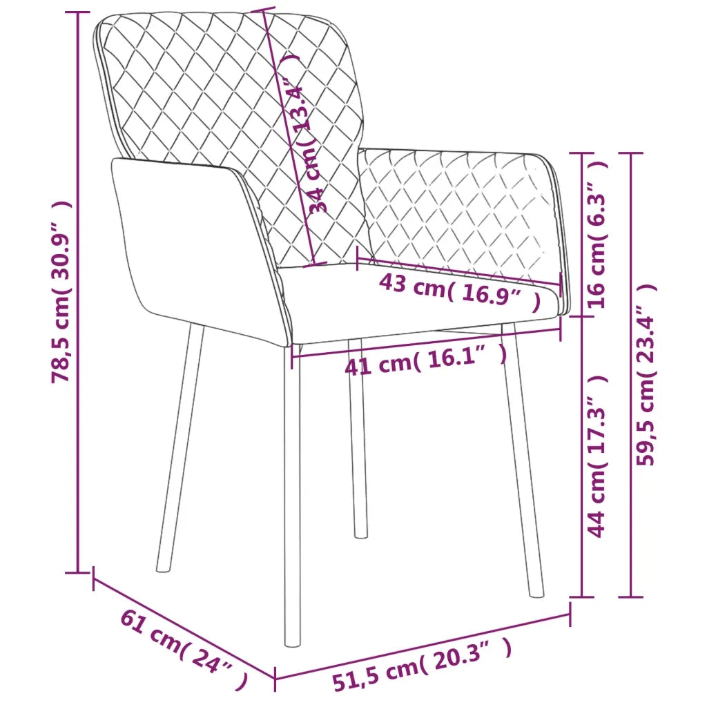 Sedie da Pranzo 2 pz Marroni in Velluto cod mxl 29091