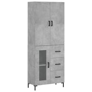 Credenza | Madia | Buffet da pranzo | Armadio da pranzo Grigio Cemento 69,5x34x180 cm in Legno Multistrato